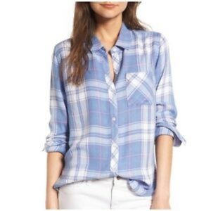 Rails Hunter Button Up Shirt - Sky/White/Candy